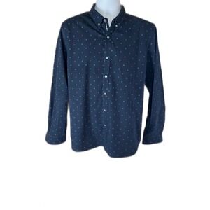 Men's XL Slim Fit Denim & Flower By Ricky Singh Navy Print Long Sleeve